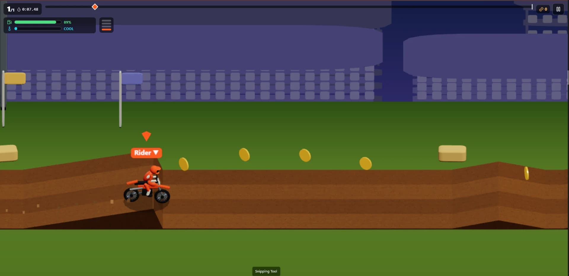 A motocross bike launching over a dirt jump